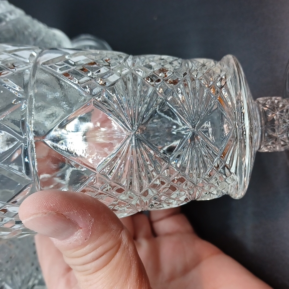 3 Vintage Hazel Atlas Water Goblets Stem Glass Big Top Peanut Butter 50's - Picture 8 of 9